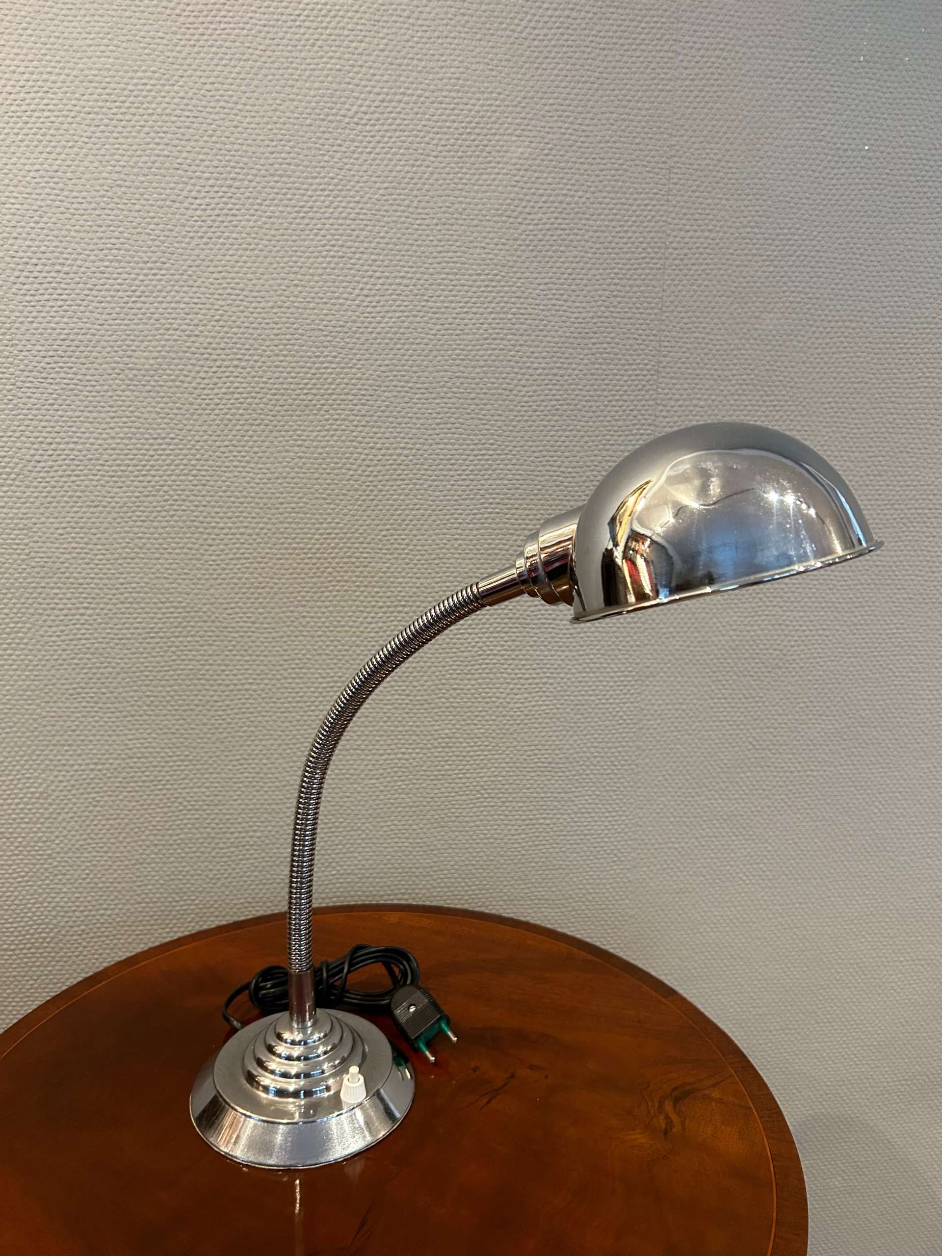 Verchromte Art Deco Schreibtischlampe