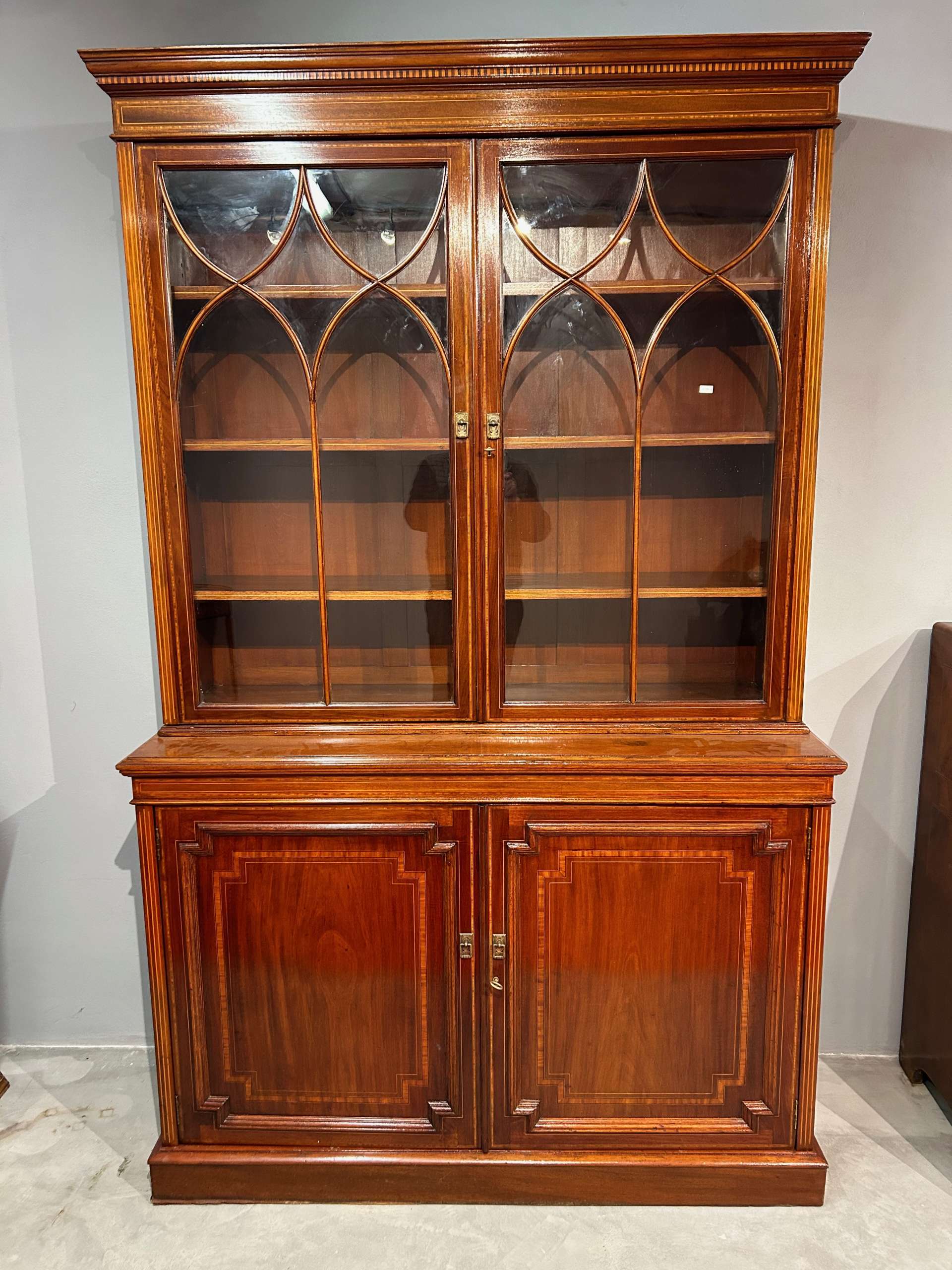 Inlayed Two Door Bookcase, George IV
